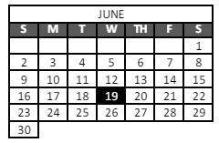District School Academic Calendar for Wellington Junior High School for June 2024