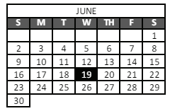 District School Academic Calendar for Peak Alternative Program for June 2024