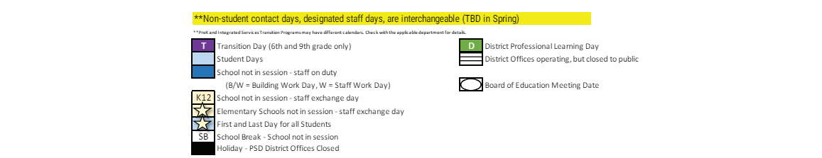 District School Academic Calendar Key for Lab Elementary School For Creative Learning