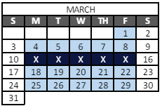 District School Academic Calendar for Mountain View Junior High for March 2024