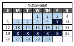 District School Academic Calendar for Peak Alternative Program for November 2023