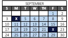 District School Academic Calendar for Peak Alternative Program for September 2023