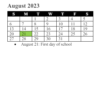 District School Academic Calendar for Freedom High for August 2023