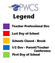 District School Academic Calendar Legend for Sharon C. Mcauliffe Elementary