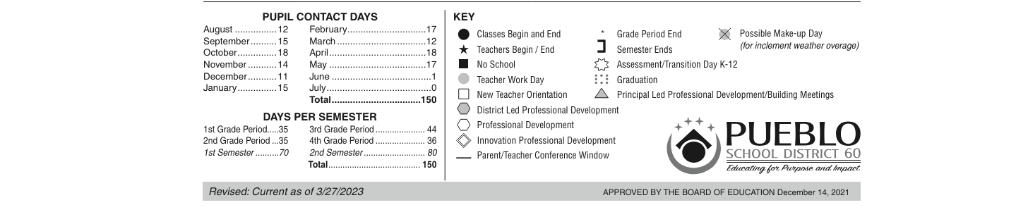 District School Academic Calendar Key for Central High School