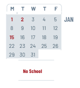 District School Academic Calendar for Pine Forest Elementary School for January 2024