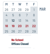 District School Academic Calendar for Pine Forest Elementary School for March 2024