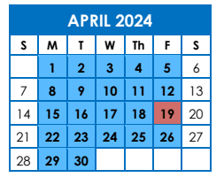 District School Academic Calendar for Kirkland Es for April 2024