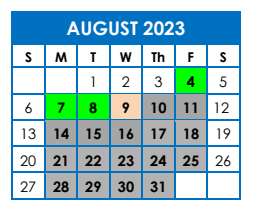 District School Academic Calendar for Mayfield MS for August 2023