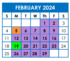 District School Academic Calendar for Kirkland Es for February 2024
