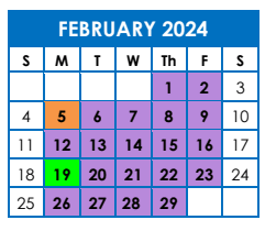District School Academic Calendar for Mayfield MS for February 2024