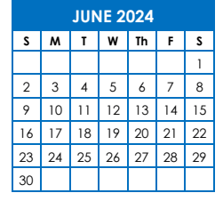 District School Academic Calendar for Kirkland Es for June 2024