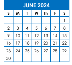 District School Academic Calendar for Mayfield MS for June 2024