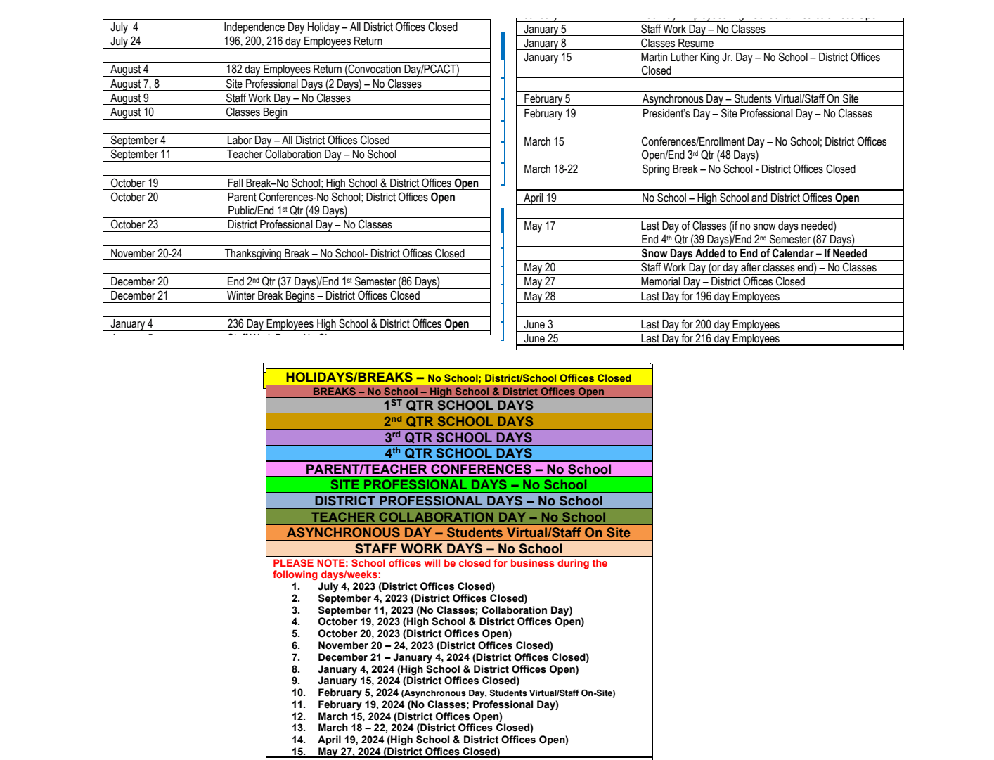 District School Academic Calendar Key for Mayfield MS