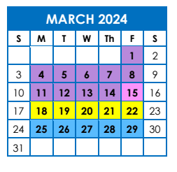 District School Academic Calendar for Kirkland Es for March 2024