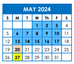 District School Academic Calendar for Kirkland Es for May 2024