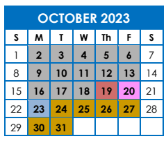 District School Academic Calendar for Mayfield MS for October 2023