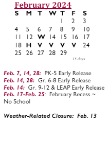 District School Academic Calendar for Broad Meadows Middle for February 2024