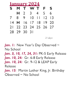 District School Academic Calendar for Broad Meadows Middle for January 2024
