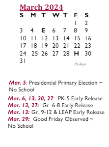 District School Academic Calendar for Broad Meadows Middle for March 2024