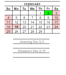 District School Academic Calendar for West Side Middle School for February 2024