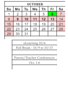 District School Academic Calendar for West Side Middle School for October 2023