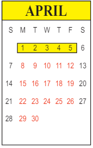 District School Academic Calendar for Scott M. Brame Middle School for April 2024