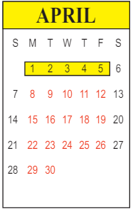 District School Academic Calendar for Forest Hill Elementary School for April 2024