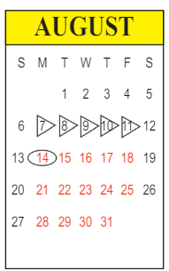 District School Academic Calendar for Forest Hill Elementary School for August 2023