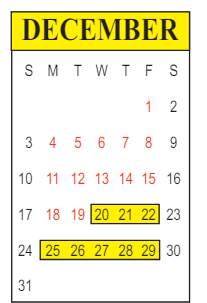 District School Academic Calendar for Forest Hill Elementary School for December 2023