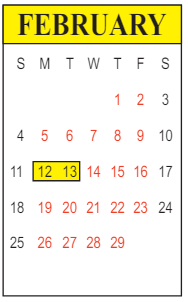 District School Academic Calendar for Scott M. Brame Middle School for February 2024
