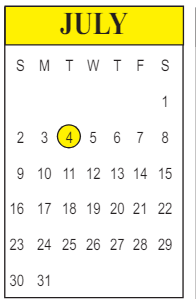 District School Academic Calendar for Ruby-wise Elementary School for July 2023