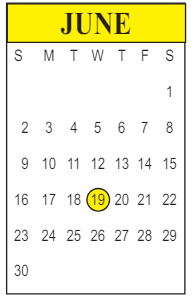 District School Academic Calendar for Ruby-wise Elementary School for June 2024