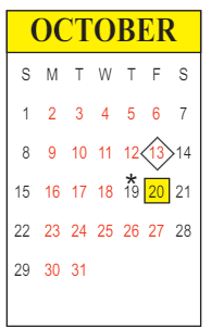 District School Academic Calendar for Scott M. Brame Middle School for October 2023