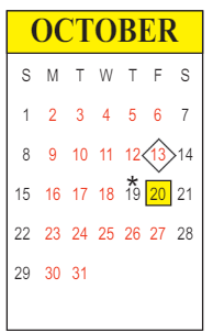 District School Academic Calendar for Carter C. Raymond Middle School for October 2023