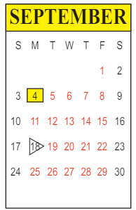 District School Academic Calendar for Scott M. Brame Middle School for September 2023