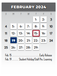 District School Academic Calendar for Lake Highlands J H for February 2024