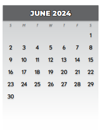 District School Academic Calendar for Lake Highlands J H for June 2024