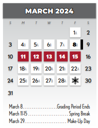 District School Academic Calendar for Math/science/tech Magnet for March 2024