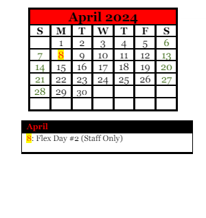 District School Academic Calendar for Forest Hills Spec Educ Coop for April 2024