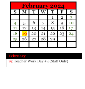 District School Academic Calendar for Forest Hills Spec Educ Coop for February 2024