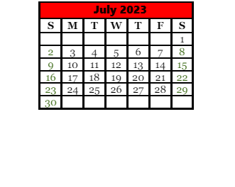 District School Academic Calendar for Forest Hills Spec Educ Coop for July 2023