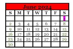 District School Academic Calendar for Forest Hills Spec Educ Coop for June 2024