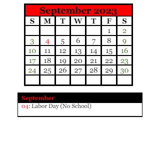 District School Academic Calendar for Forest Hills Spec Educ Coop for September 2023