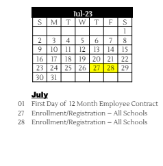 District School Academic Calendar for C R Richardson Elem Sch for July 2023