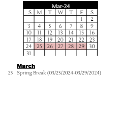District School Academic Calendar for C R Richardson Elem Sch for March 2024