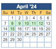 District School Academic Calendar for Glenn Hills Middle School for April 2024