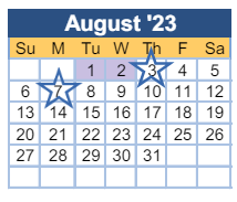 District School Academic Calendar for Freedom Park Elementary for August 2023