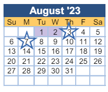 District School Academic Calendar for Hephzibah Elementary School for August 2023