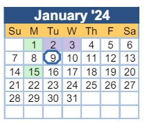 District School Academic Calendar for Richmond County Evening High School for January 2024